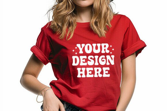 Download Black Friday Women’s TShirt Mockup Red - Premium Bundle