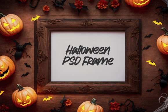 Download Wooden Halloween Frame PSD Mockup - Frame psd mockup Collection